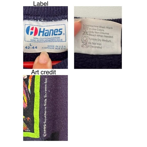 90s vintage navy blue outdoor winter sports skiing ski graphic pullover sweater - Picture 9 of 9